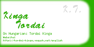 kinga tordai business card